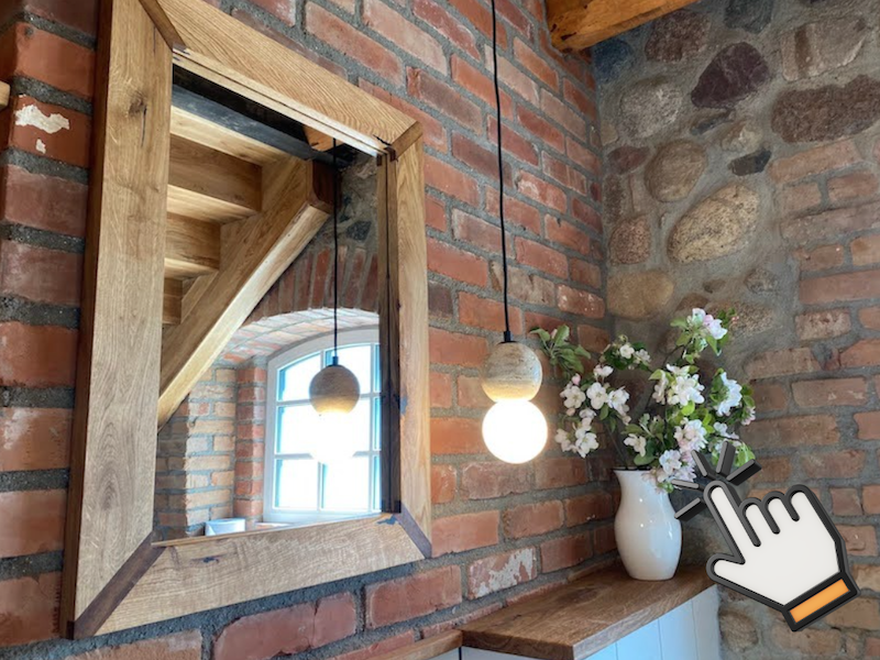 lustrow dębowej ramie